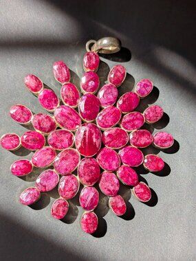 Statement Ruby + Sterling Silver Starcluster Pendant